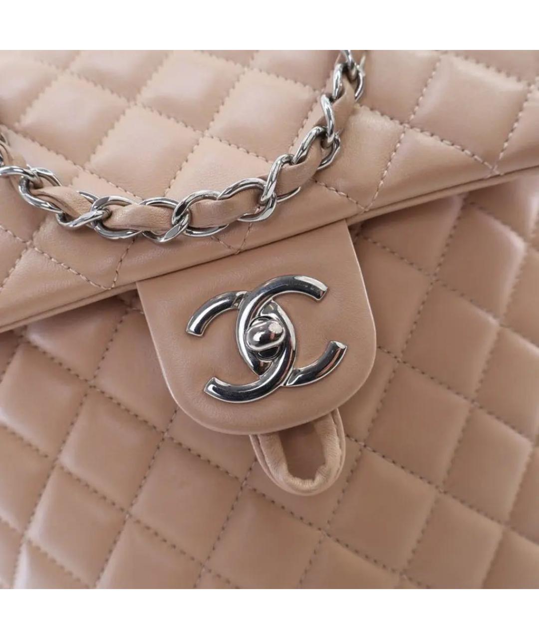 CHANEL Бежевый кожаный рюкзак, фото 4