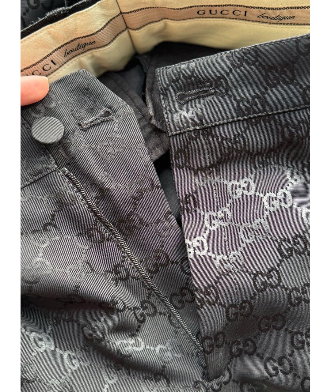 GUCCI Черные хлопковые прямые брюки, фото 8