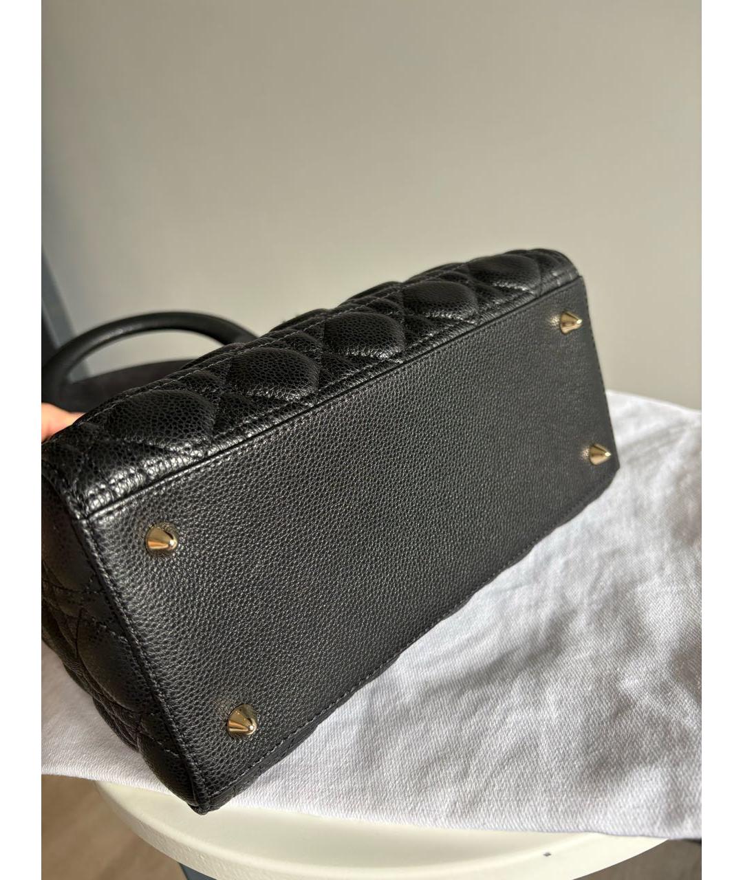 CHRISTIAN DIOR Черная кожаная сумка с короткими ручками, фото 5