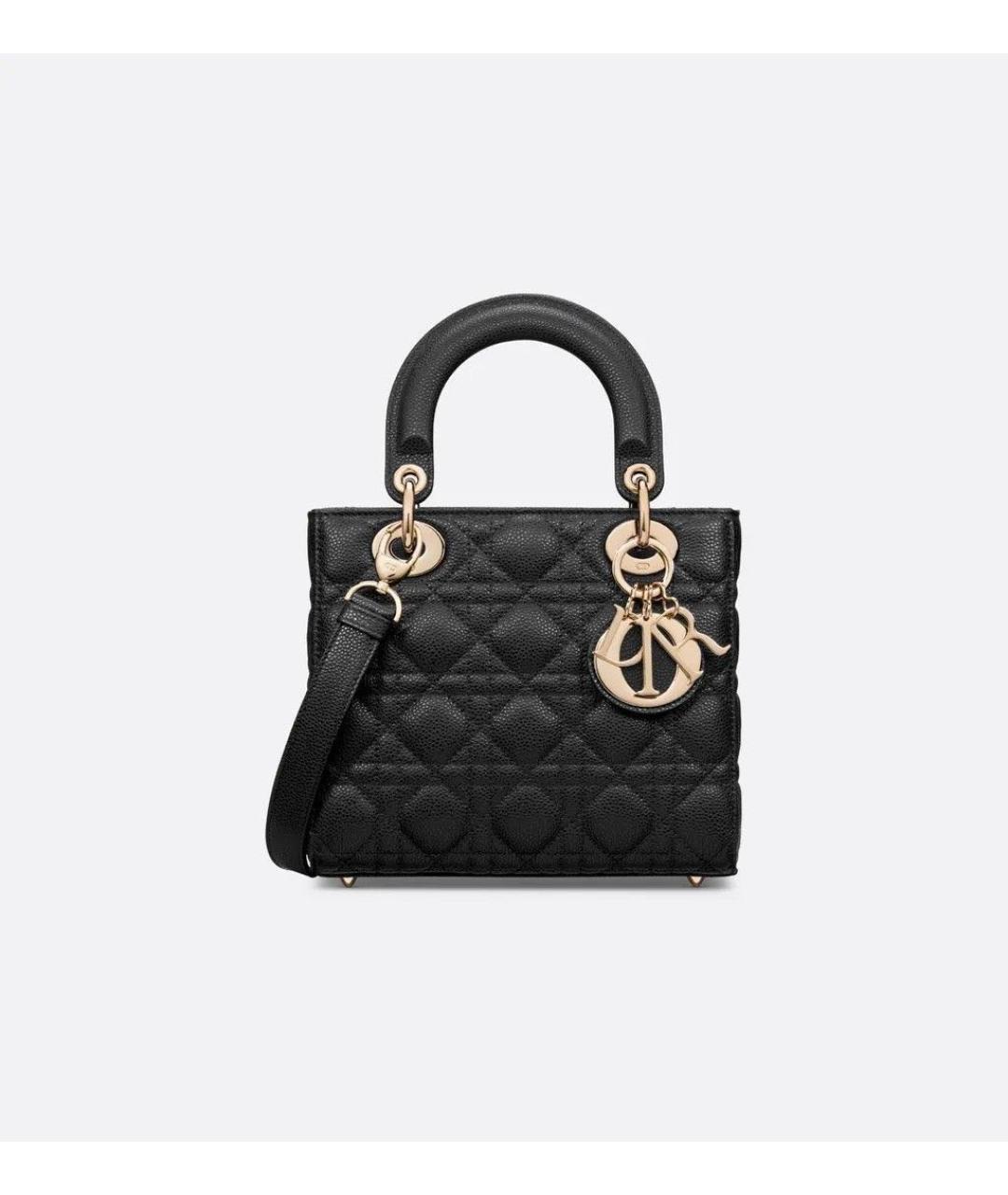 CHRISTIAN DIOR Черная кожаная сумка с короткими ручками, фото 9