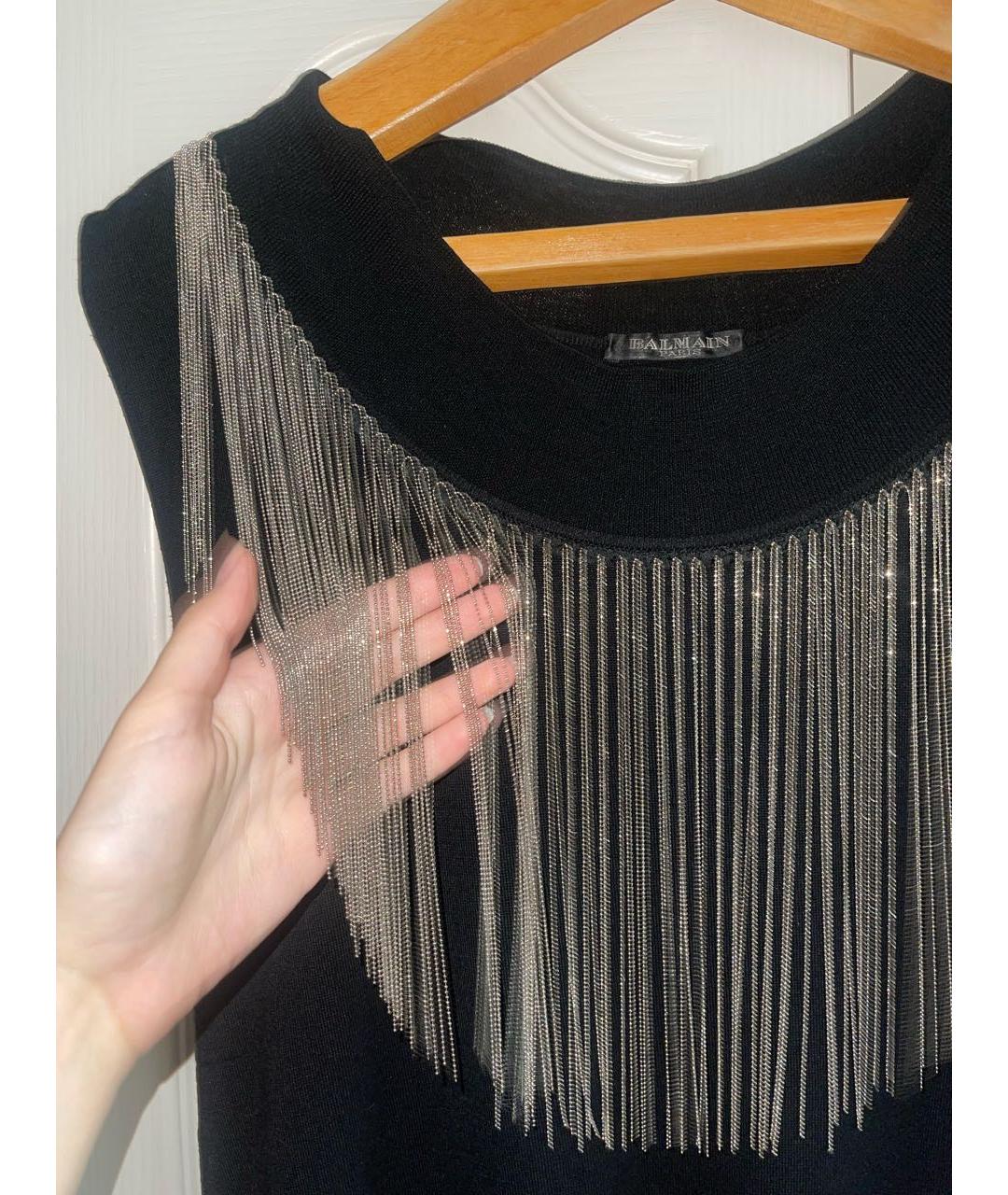 BALMAIN Черное шерстяное повседневное платье, фото 2