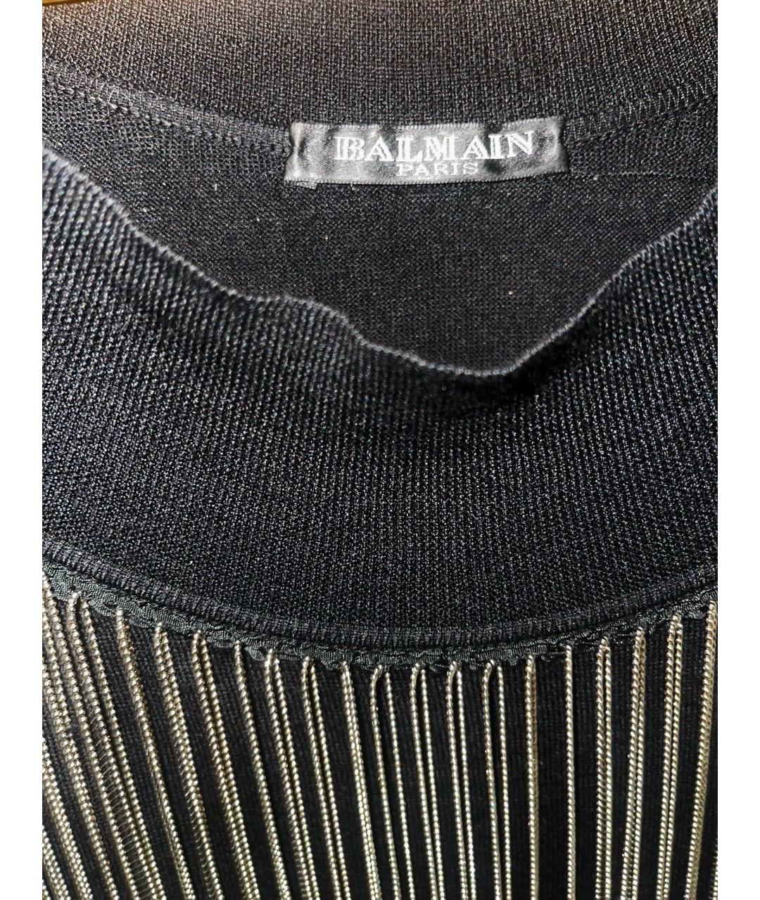 BALMAIN Черное шерстяное повседневное платье, фото 3