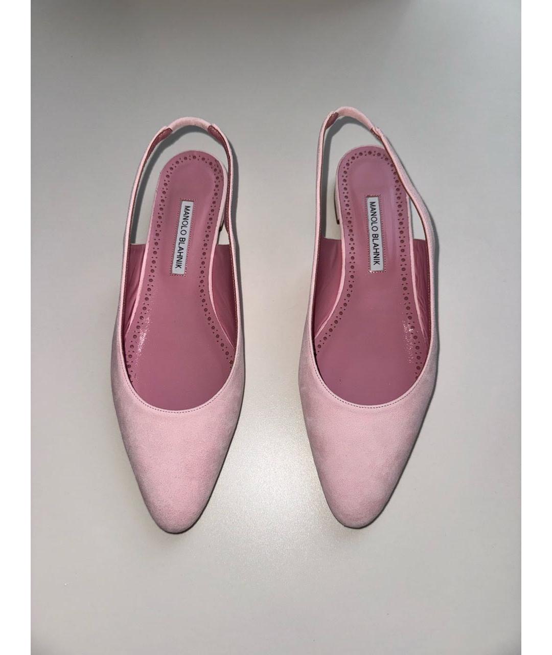 MANOLO BLAHNIK Розовые замшевые туфли, фото 2