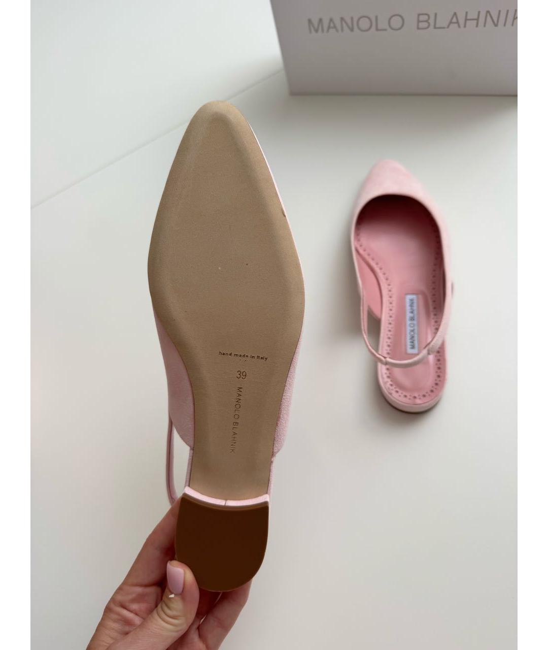 MANOLO BLAHNIK Розовые замшевые туфли, фото 4