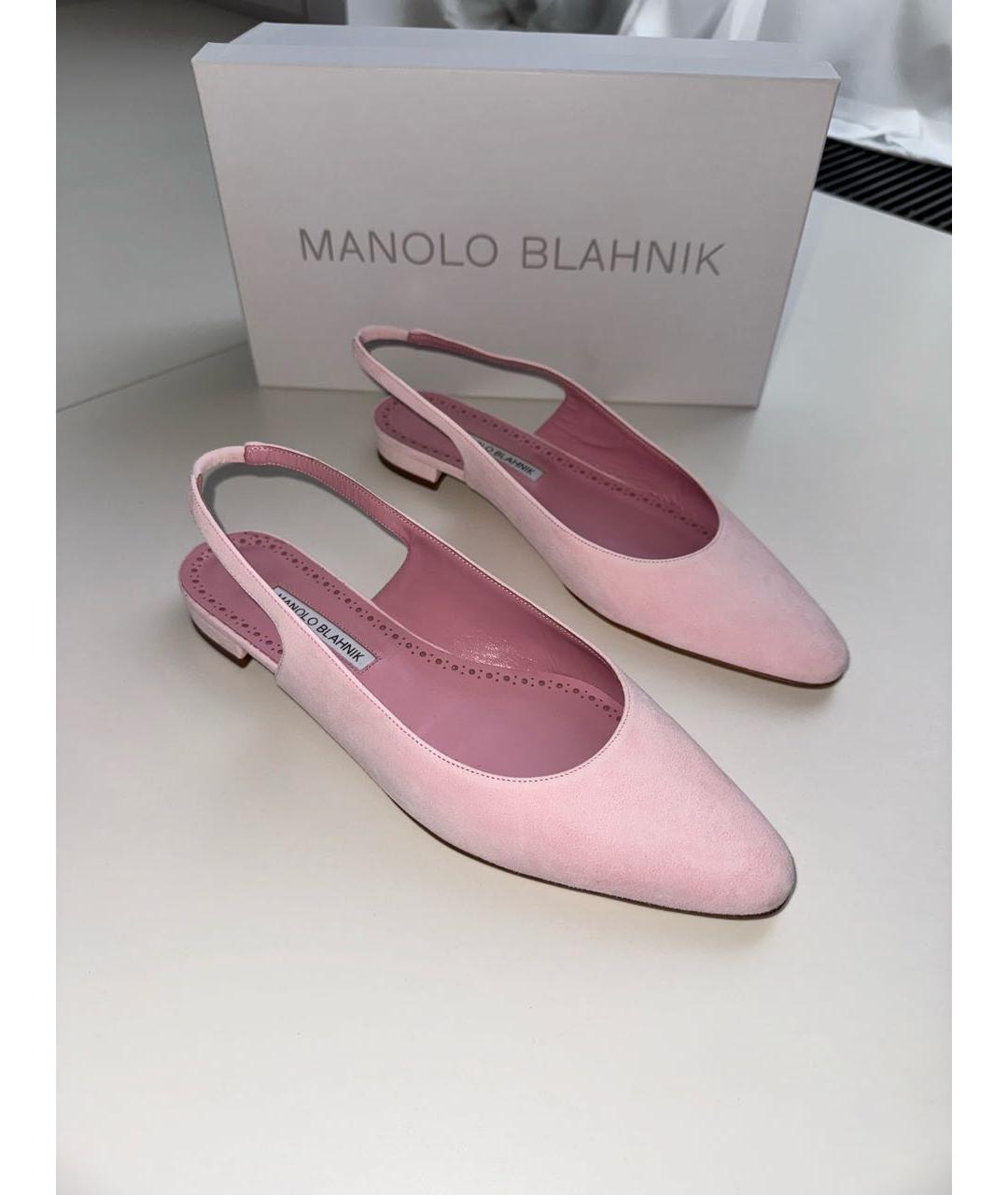 MANOLO BLAHNIK Розовые замшевые туфли, фото 6