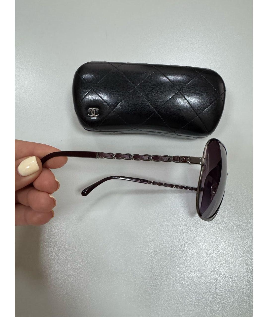 CHANEL Коричневые пластиковые солнцезащитные очки, фото 3