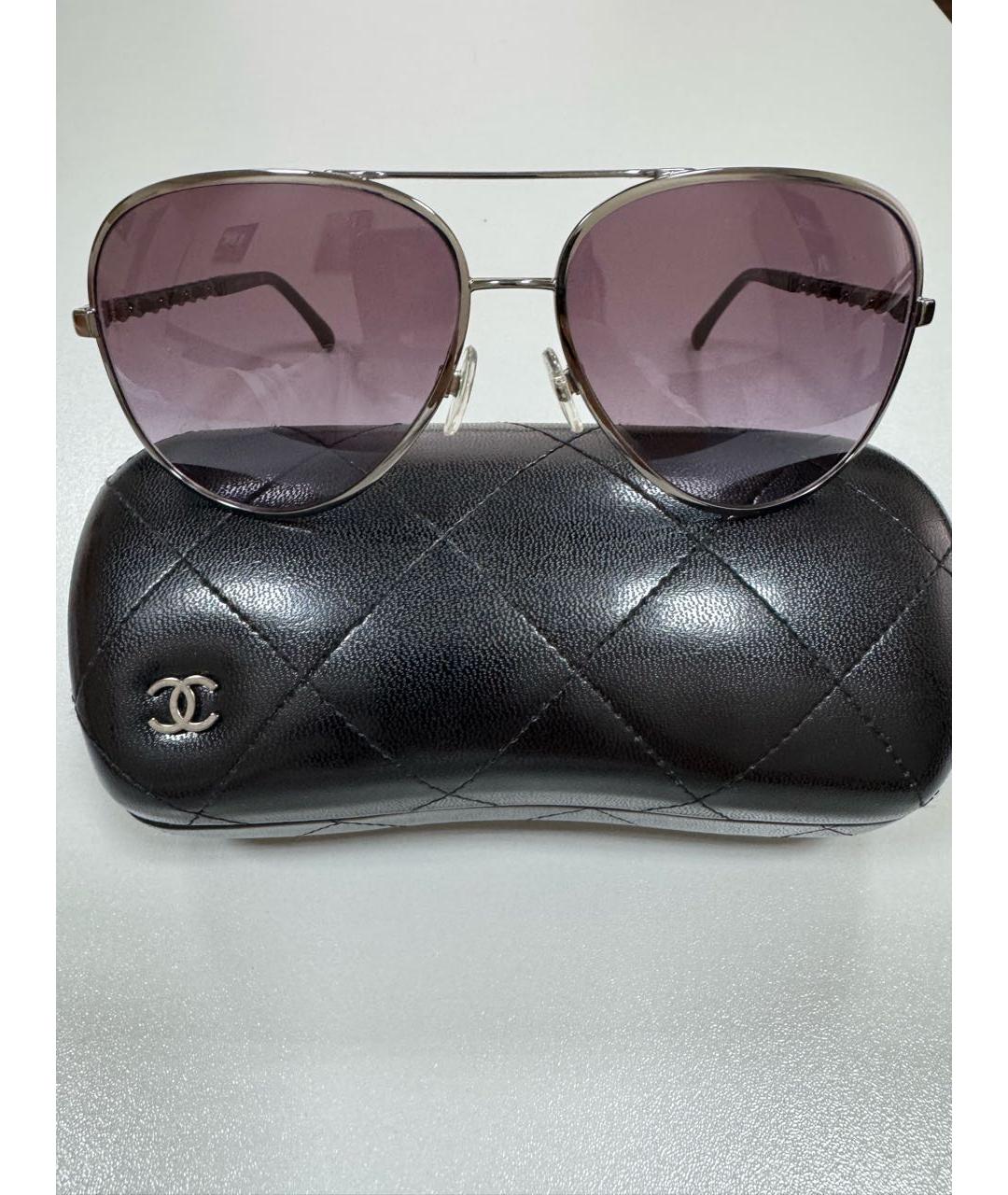 CHANEL Коричневые пластиковые солнцезащитные очки, фото 4