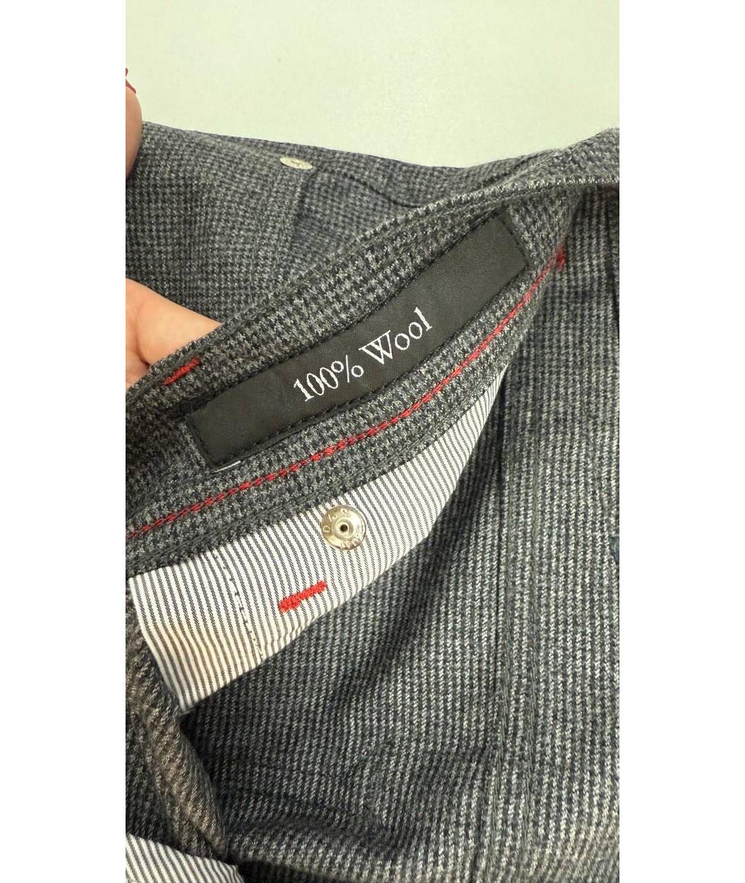 KITON Антрацитовые шерстяные повседневные брюки, фото 4