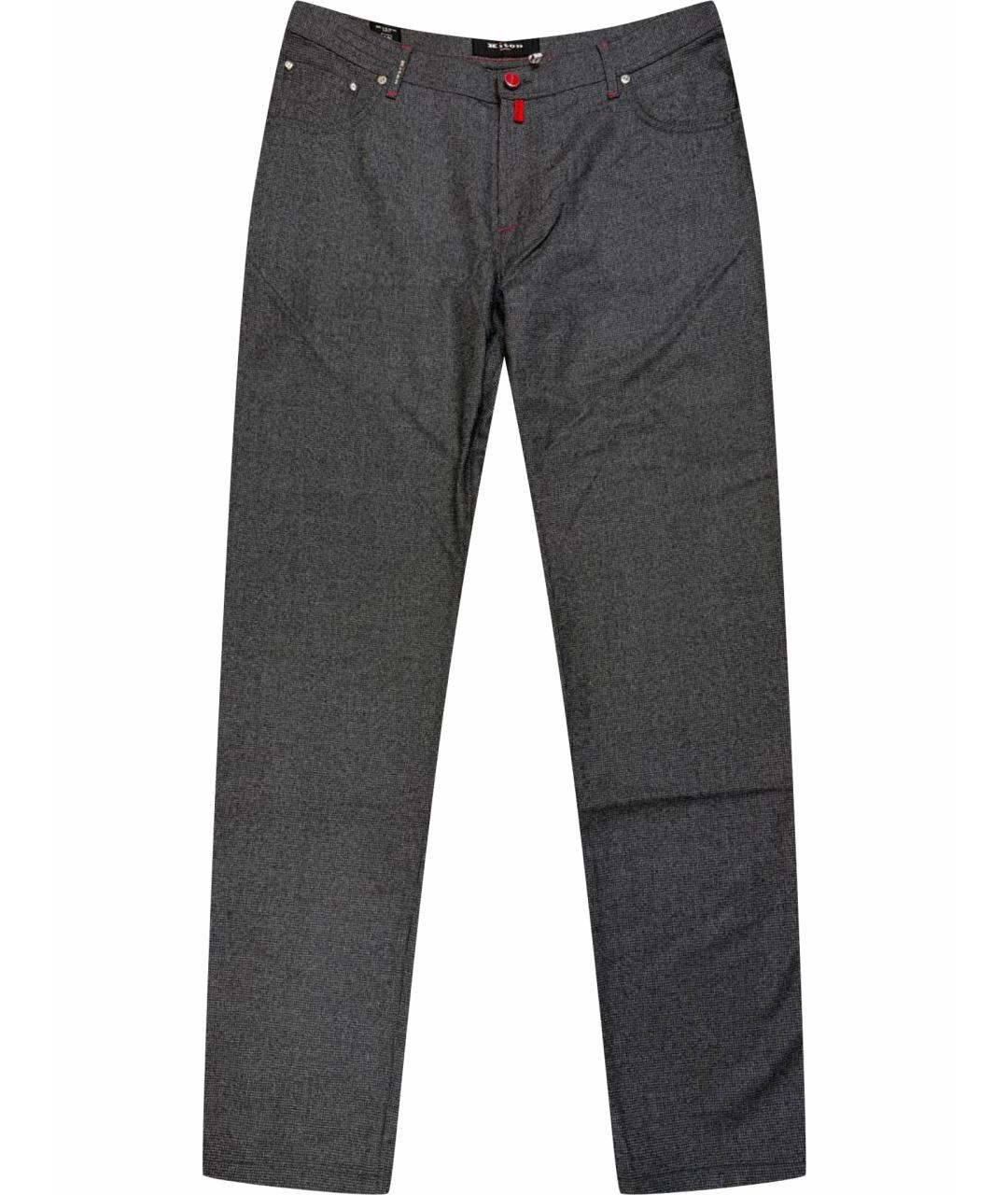 KITON Антрацитовые шерстяные повседневные брюки, фото 1