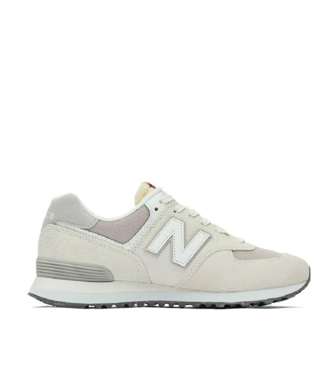NEW BALANCE Бежевые замшевые низкие кроссовки / кеды, фото 1