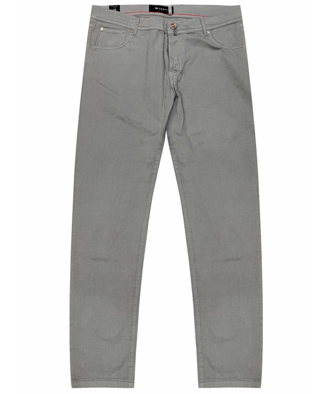 KITON Серые хлопковые повседневные брюки, фото 1