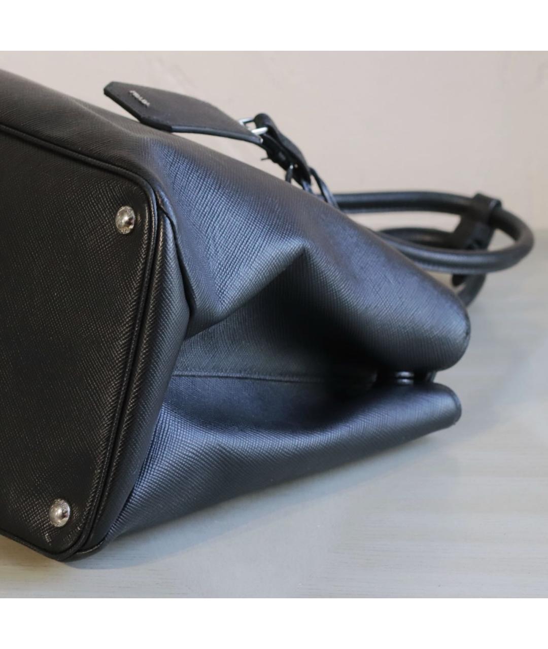 PRADA Черная кожаная сумка тоут, фото 7