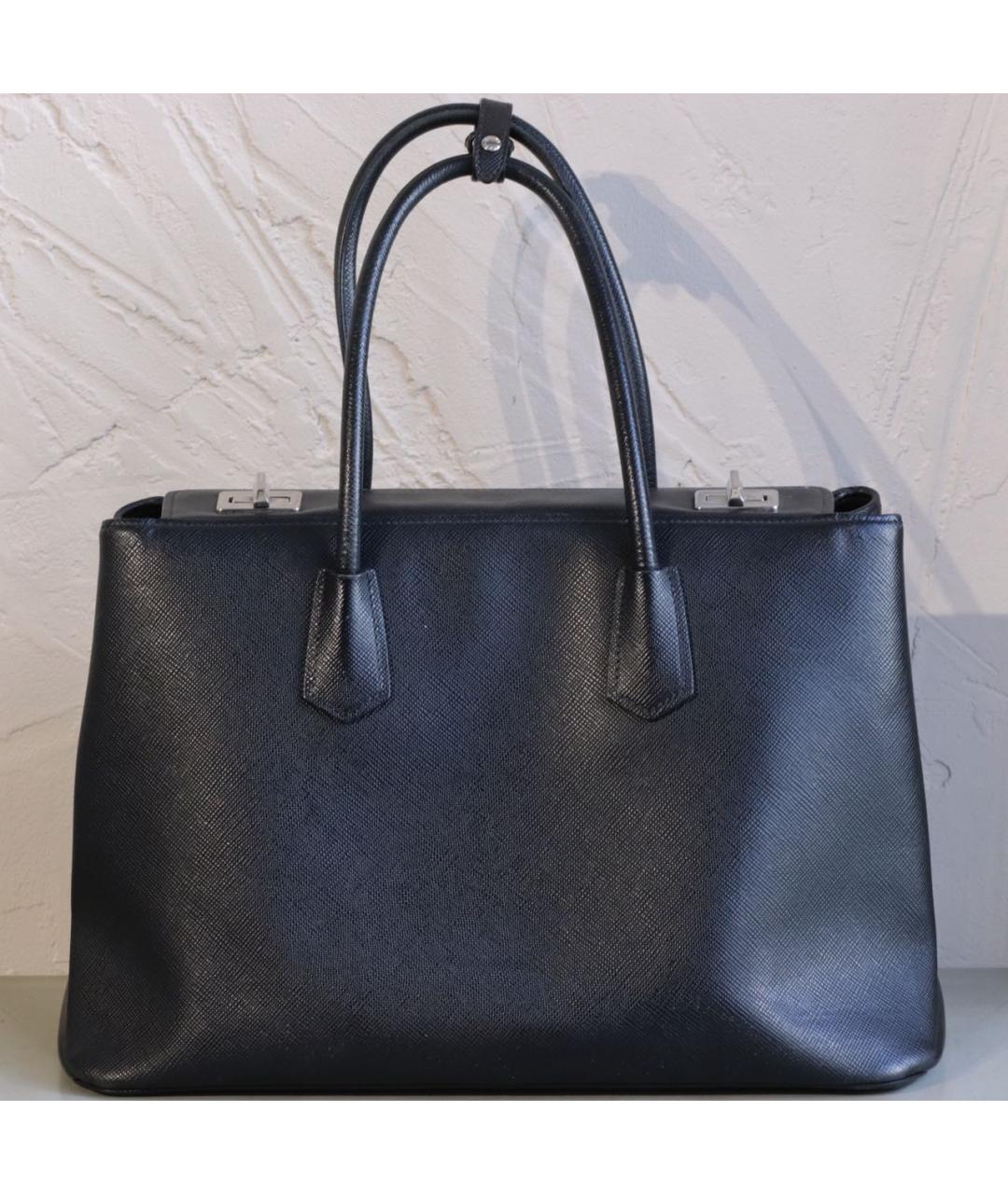 PRADA Черная кожаная сумка тоут, фото 3