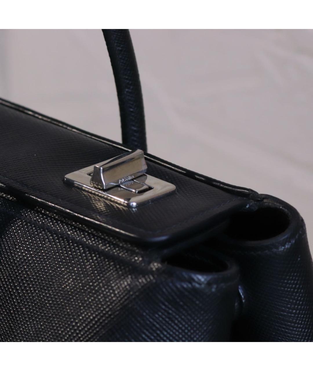 PRADA Черная кожаная сумка тоут, фото 5