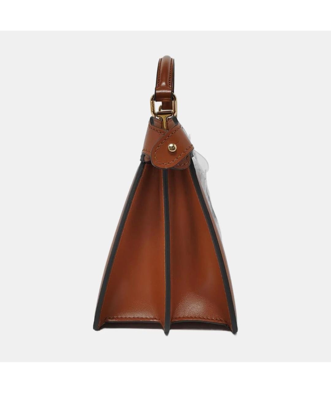 FENDI Коричневая кожаная сумка тоут, фото 2