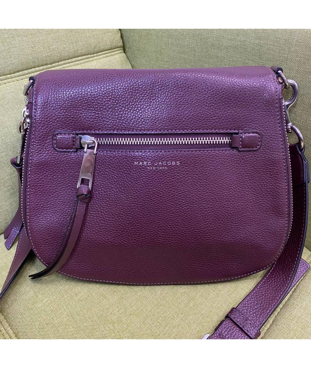 MARC JACOBS Бордовая кожаная сумка через плечо, фото 1