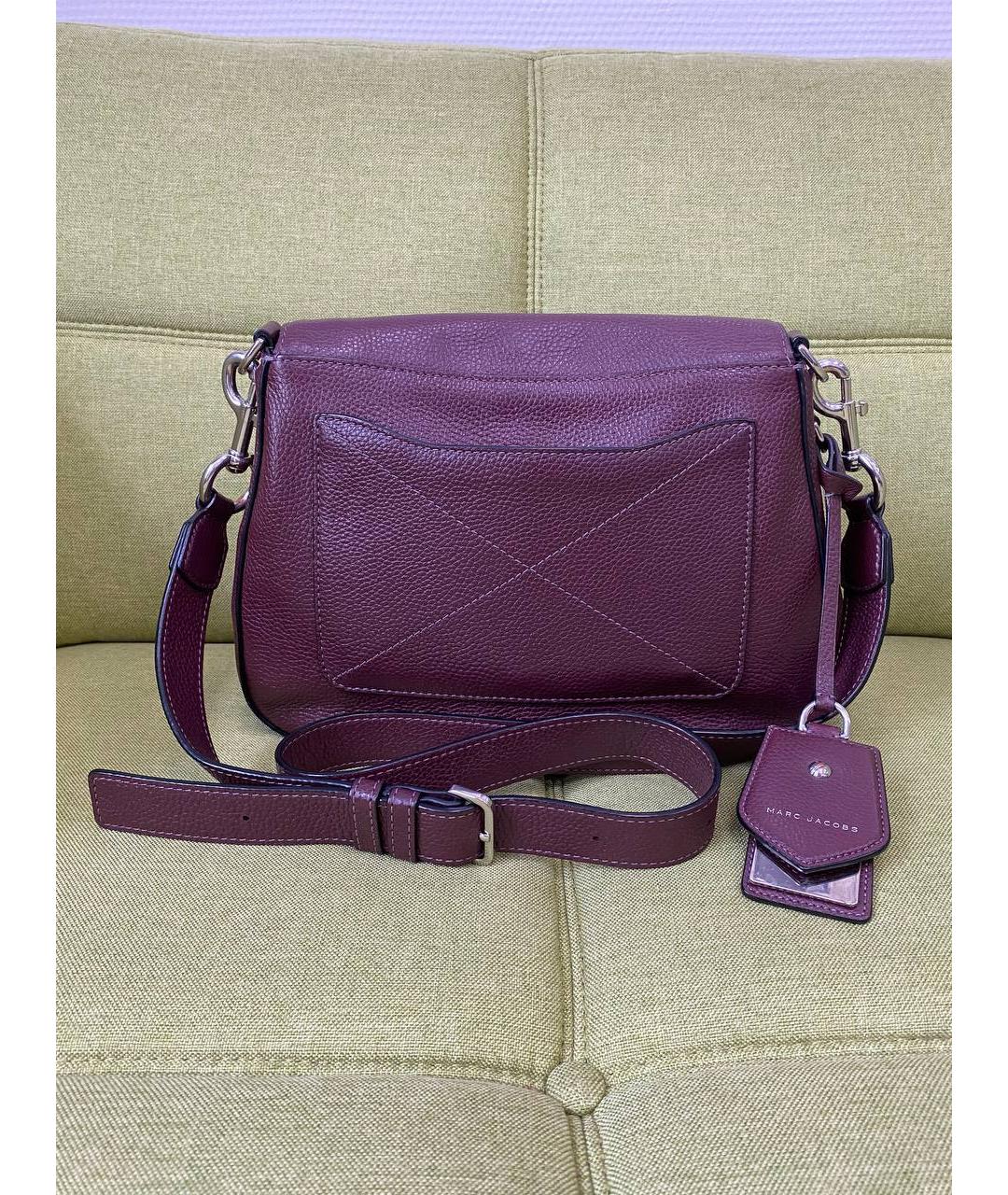 MARC JACOBS Бордовая кожаная сумка через плечо, фото 2
