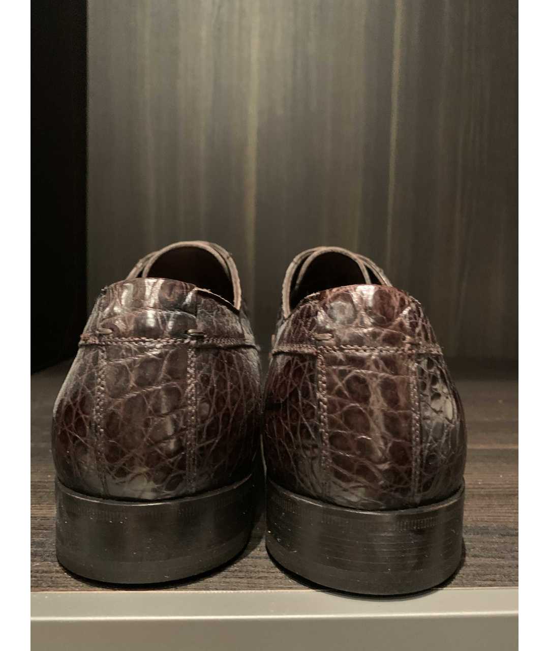 DOLCE & GABBANA VINTAGE Коричневые туфли из экзотической кожи, фото 2