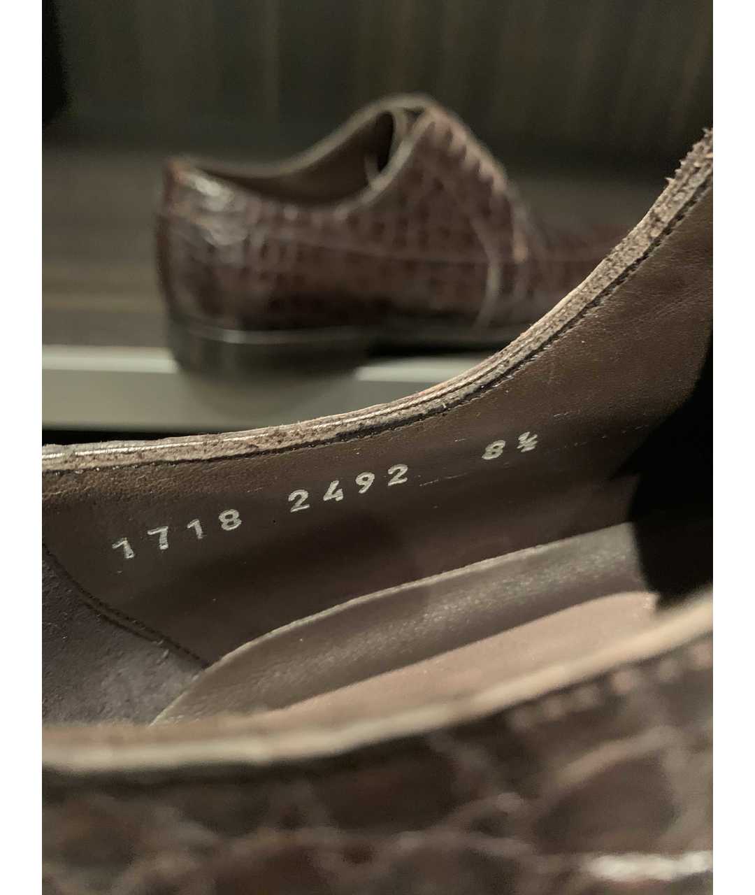 DOLCE & GABBANA VINTAGE Коричневые туфли из экзотической кожи, фото 5