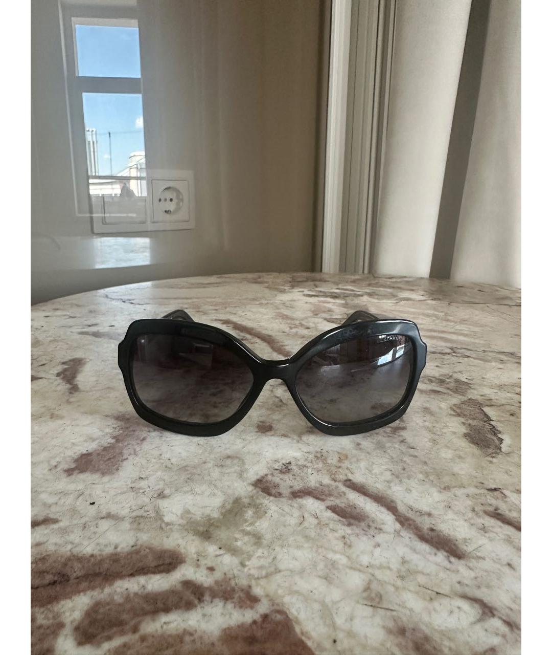 CHANEL Черные пластиковые солнцезащитные очки, фото 4