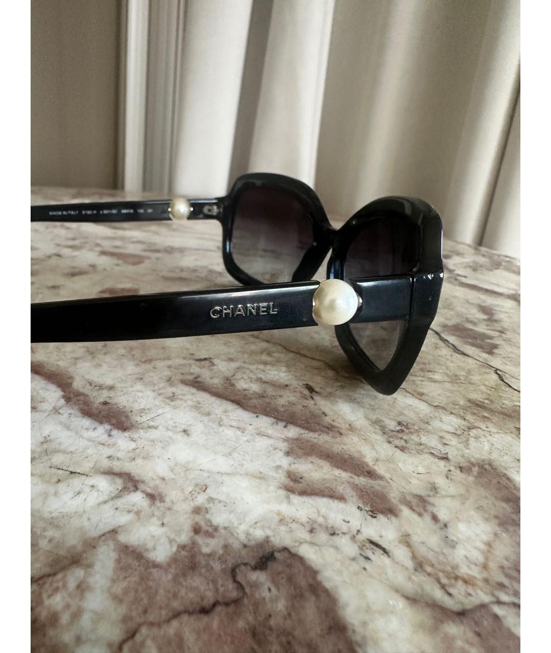 CHANEL Черные пластиковые солнцезащитные очки, фото 8