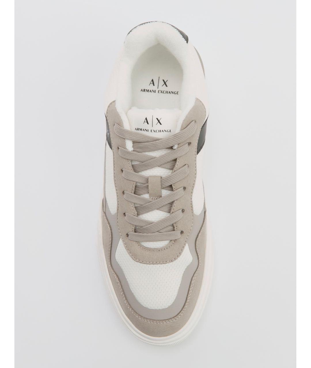 ARMANI EXCHANGE Бежевые замшевые низкие кроссовки / кеды, фото 4