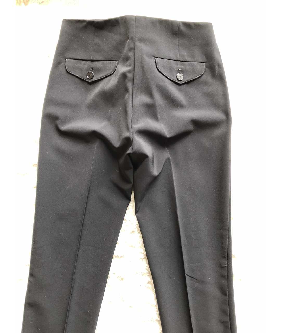 STEFANEL Черные полиэстеровые прямые брюки, фото 4