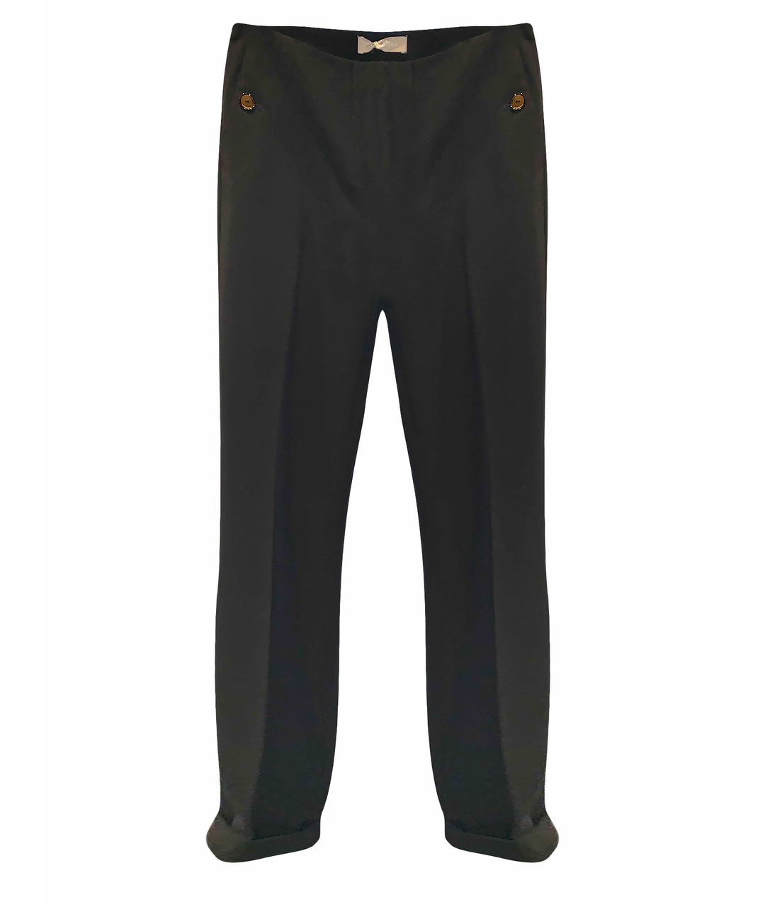 STEFANEL Черные полиэстеровые прямые брюки, фото 1