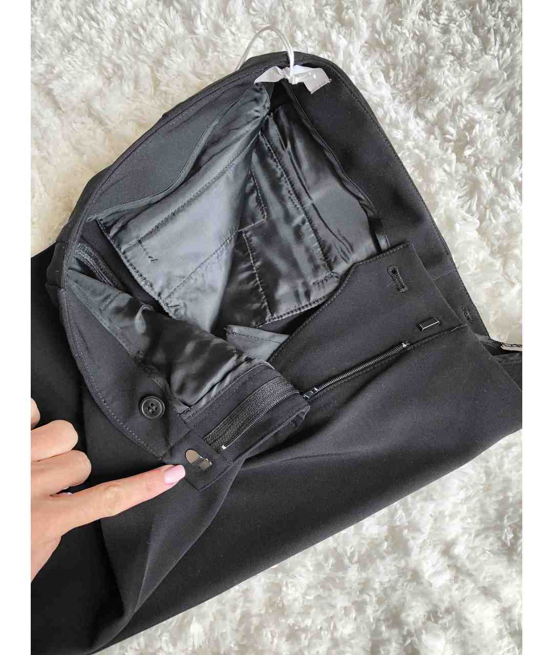STEFANEL Черные полиэстеровые прямые брюки, фото 5