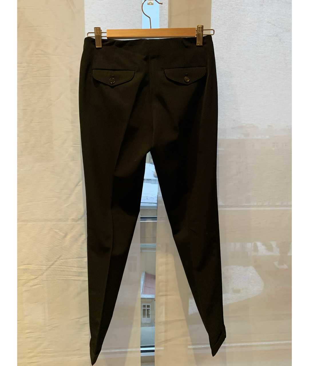 STEFANEL Черные полиэстеровые прямые брюки, фото 2