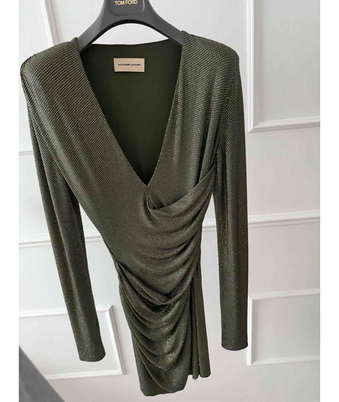 ALEXANDRE VAUTHIER Зеленые вискозное вечернее платье, фото 2