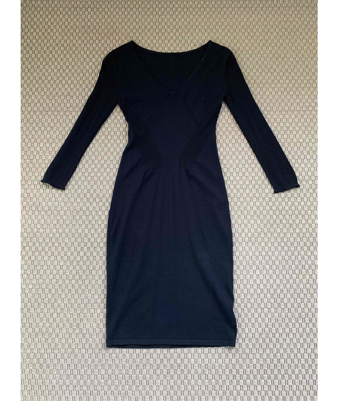 STEFANEL Темно-синее синтетическое повседневное платье, фото 6