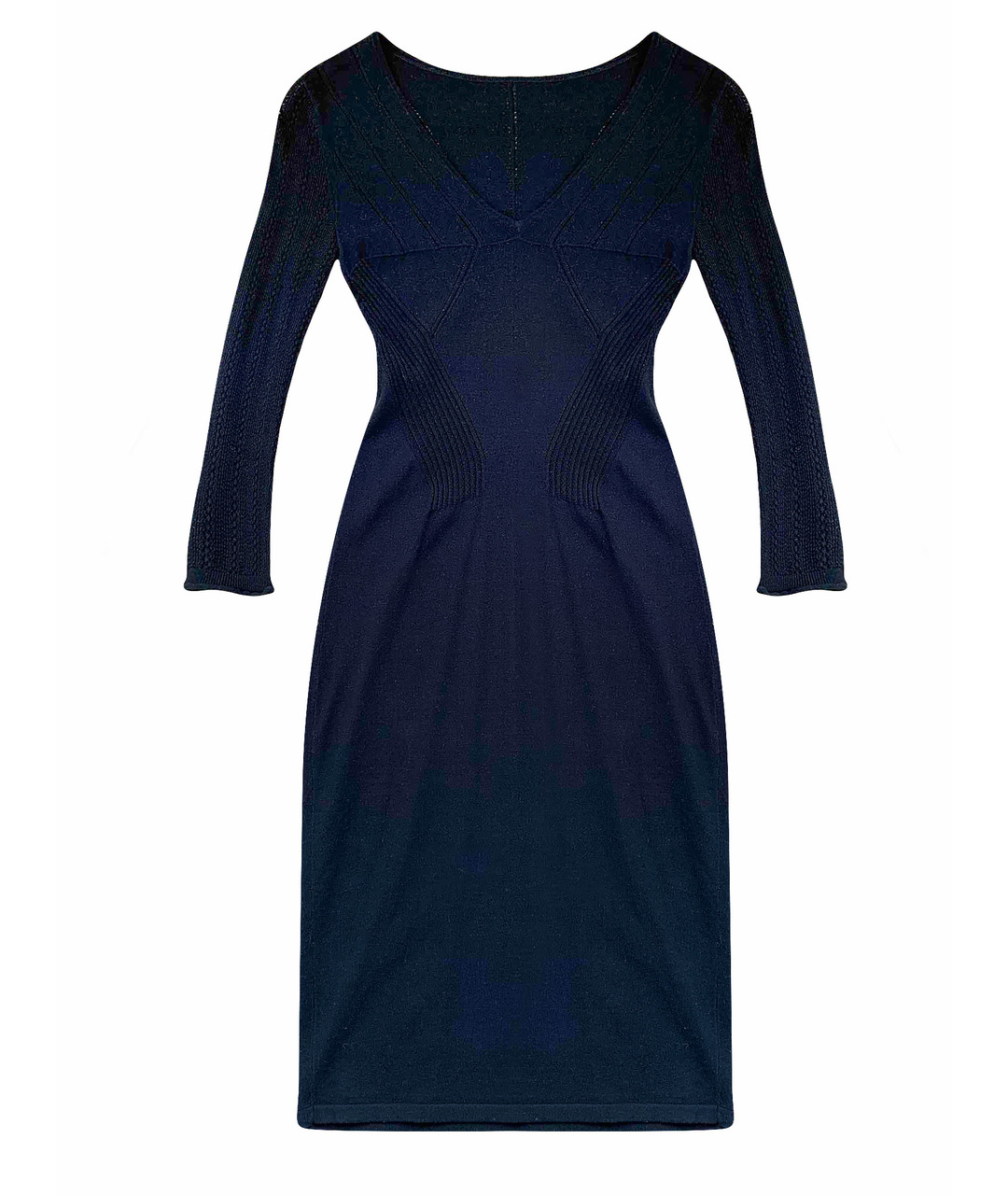 STEFANEL Темно-синее синтетическое повседневное платье, фото 1
