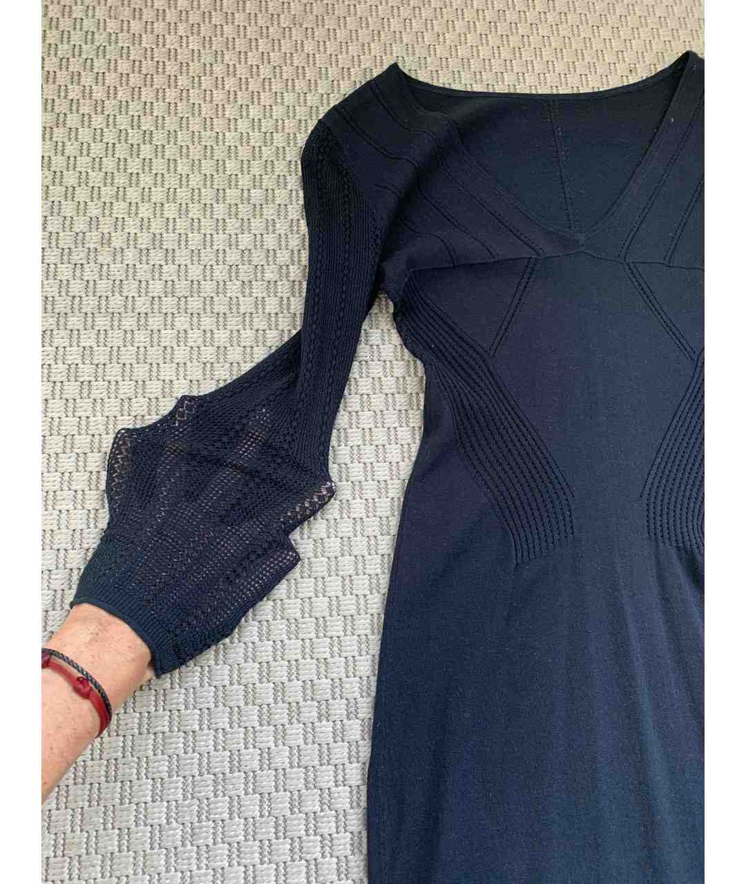 STEFANEL Темно-синее синтетическое повседневное платье, фото 3