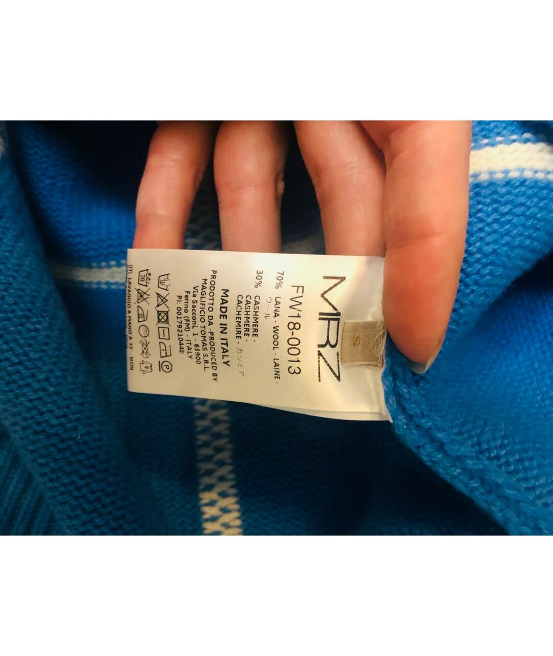 MRZ Голубой шерстяной джемпер / свитер, фото 5