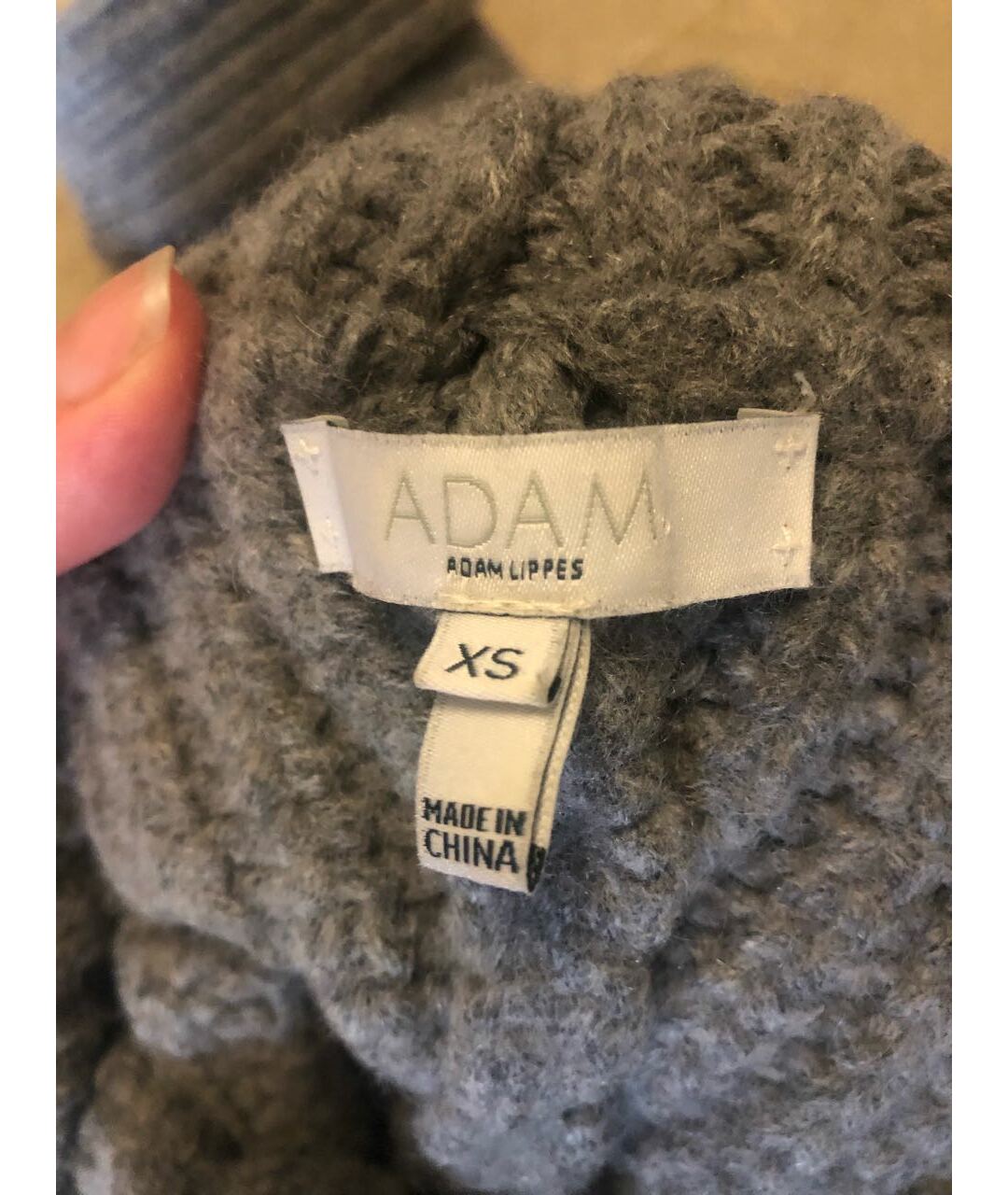 ADAM LIPPES Серый шерстяной джемпер / свитер, фото 4