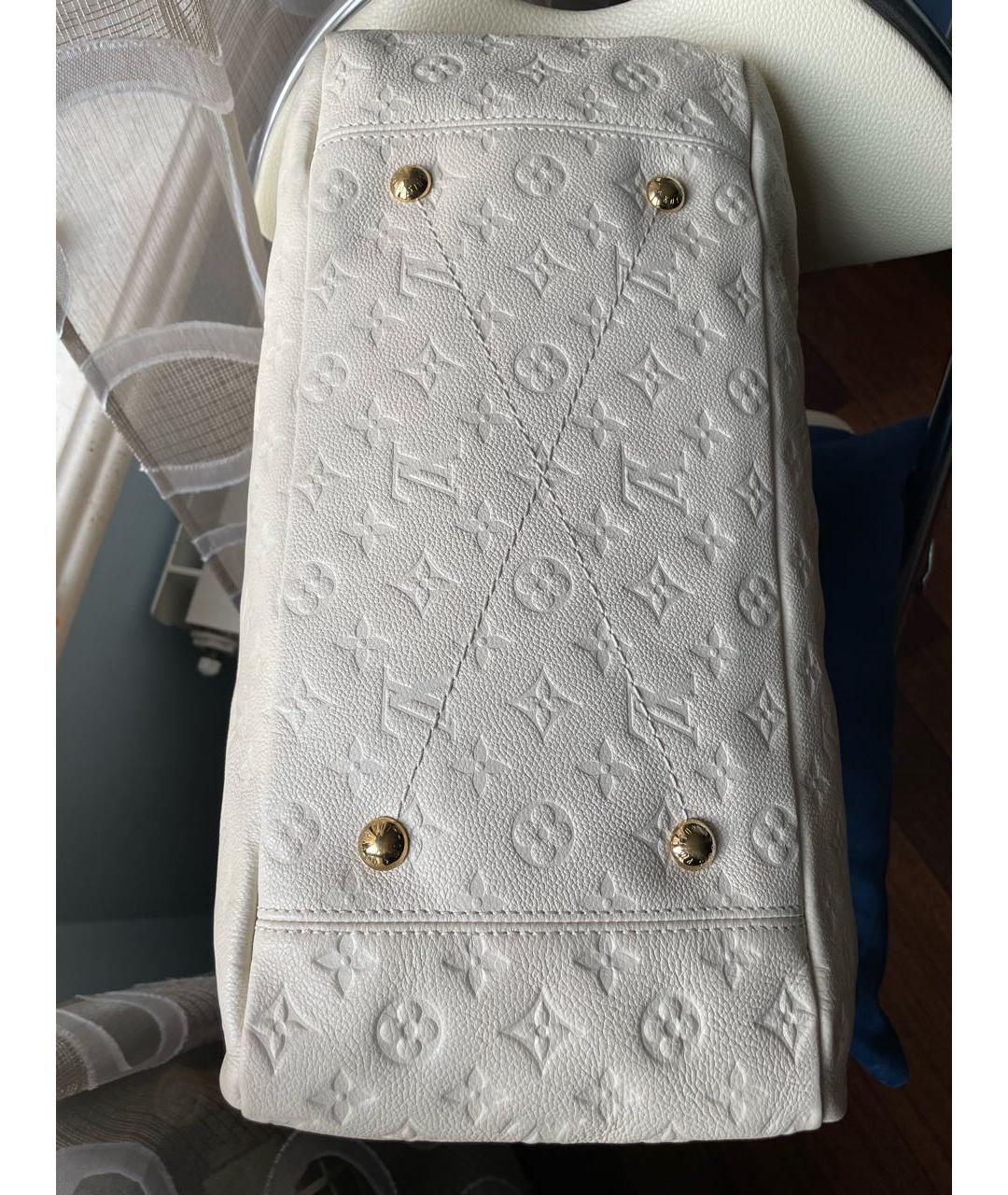 LOUIS VUITTON Бежевая кожаная сумка тоут, фото 6
