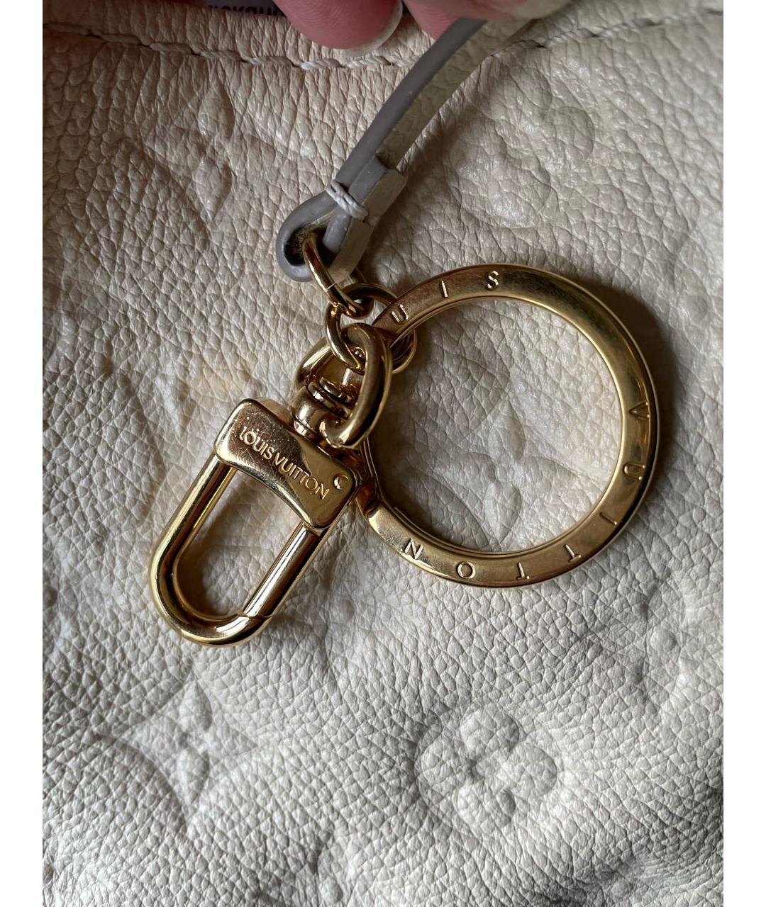LOUIS VUITTON Бежевая кожаная сумка тоут, фото 7