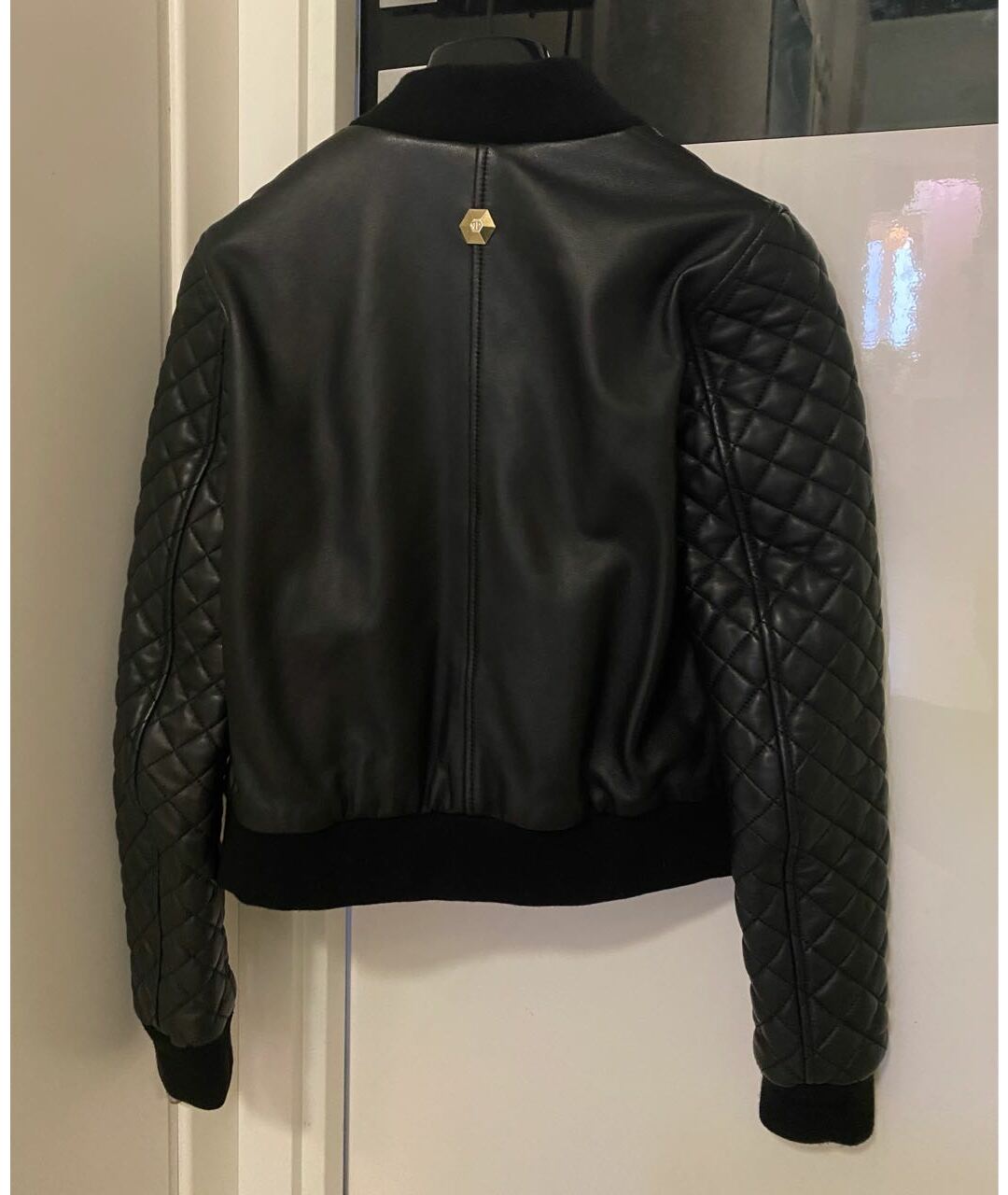 PHILIPP PLEIN Черная кожаная куртка, фото 2