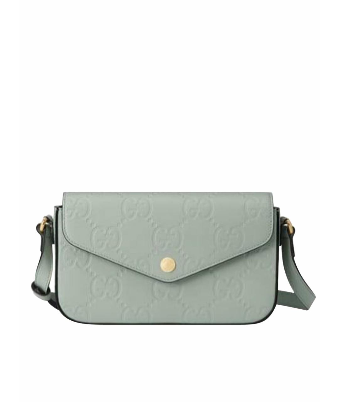 GUCCI Салатовая кожаная сумка через плечо, фото 1
