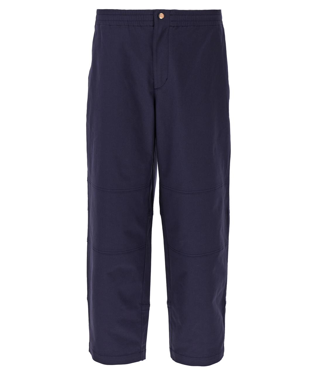 MONCLER Синие хлопковые повседневные брюки, фото 1