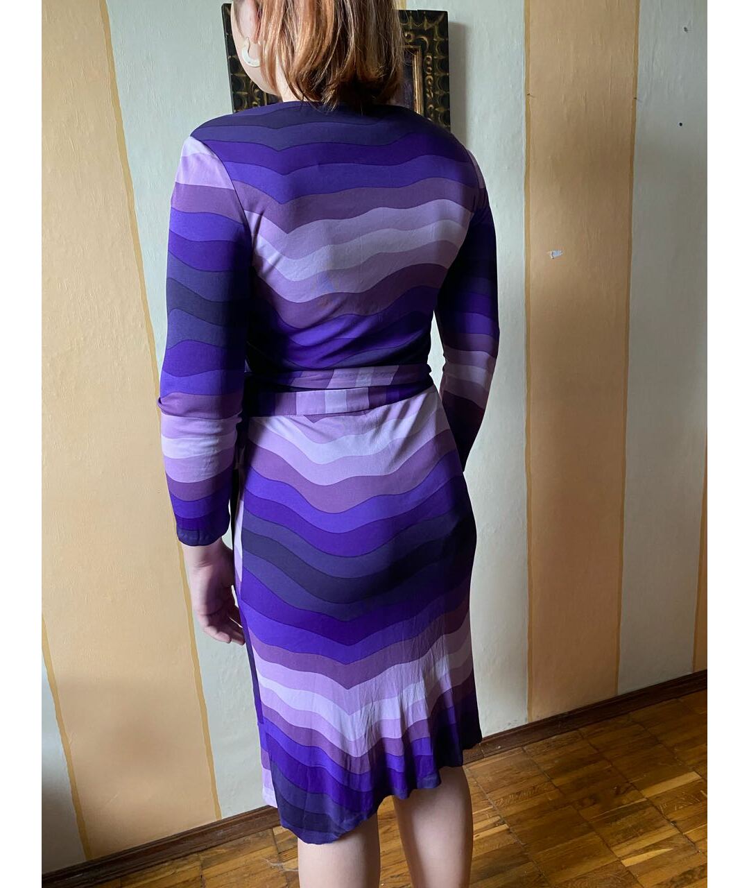 GUCCI Фиолетовое шелковое повседневное платье, фото 2