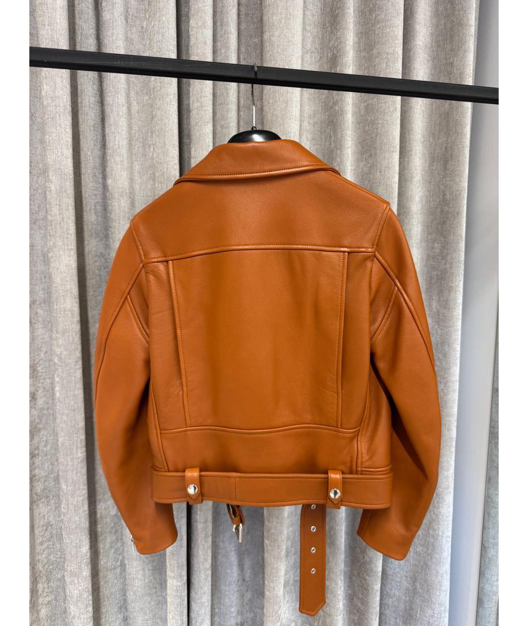 ACNE STUDIOS Оранжевая кожаная куртка, фото 2