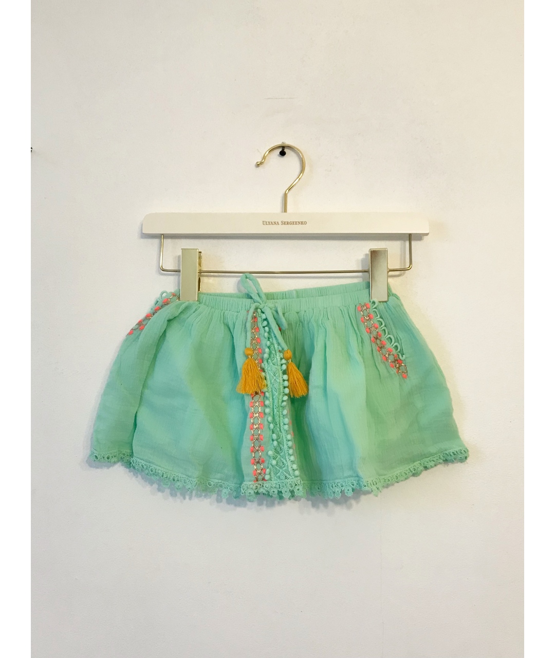 LOUISE MISHA Зеленая хлопковая юбка, фото 3