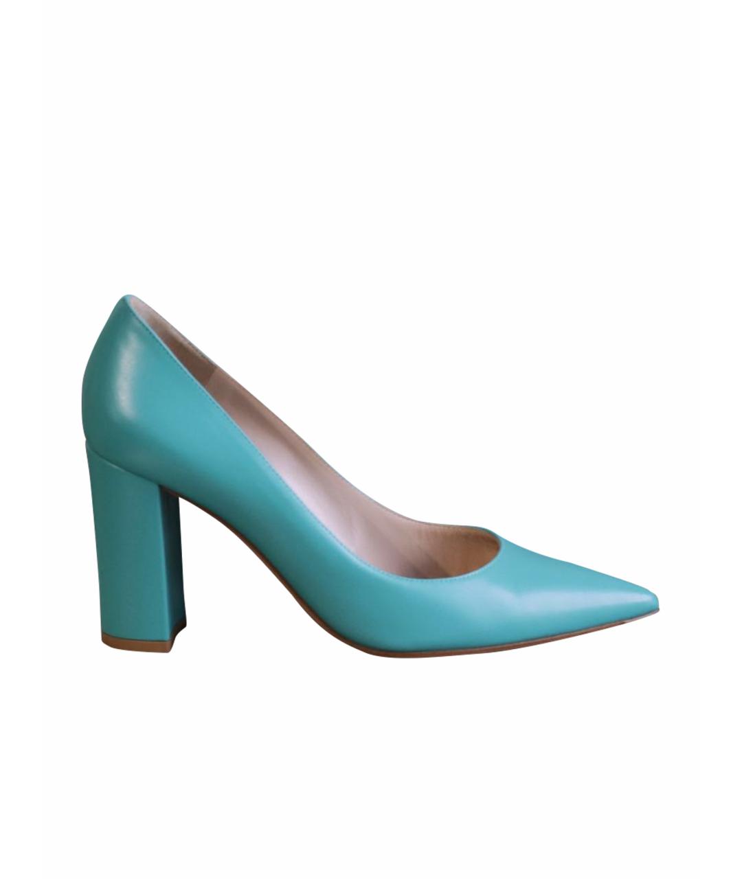 GIANVITO ROSSI Бирюзовые кожаные туфли, фото 1
