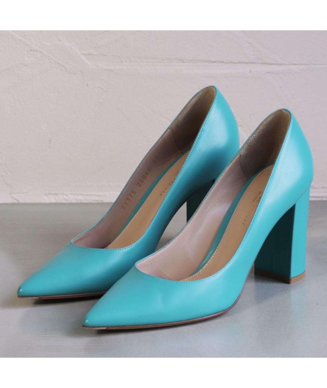 GIANVITO ROSSI Бирюзовые кожаные туфли, фото 6