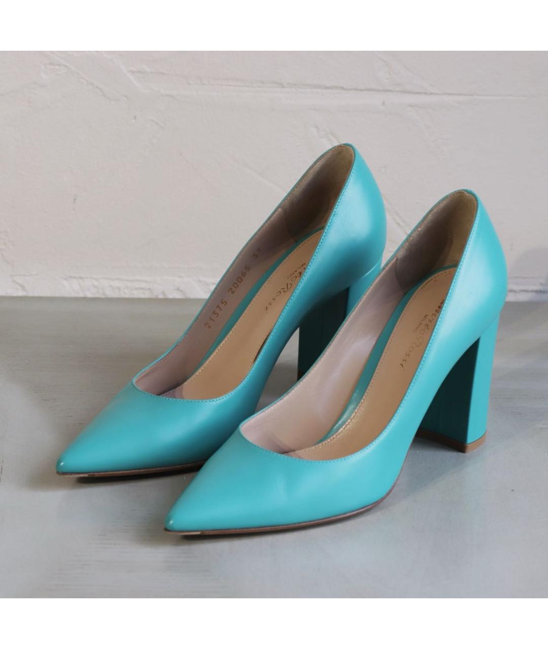 GIANVITO ROSSI Бирюзовые кожаные туфли, фото 7
