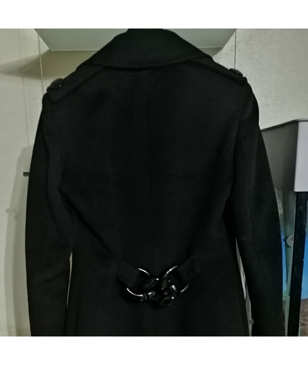 VERSACE Черное шерстяное пальто, фото 3
