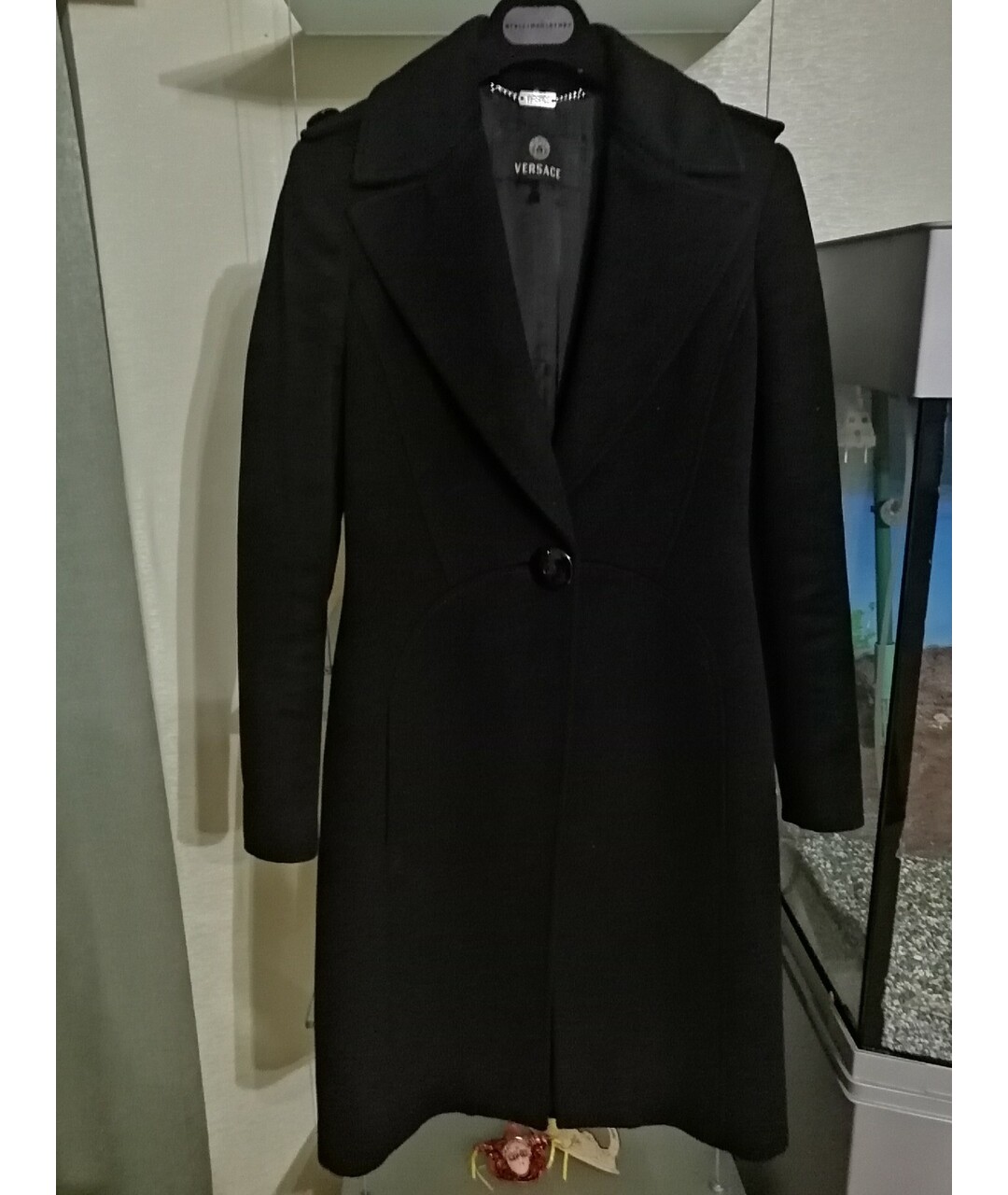 VERSACE Черное шерстяное пальто, фото 9