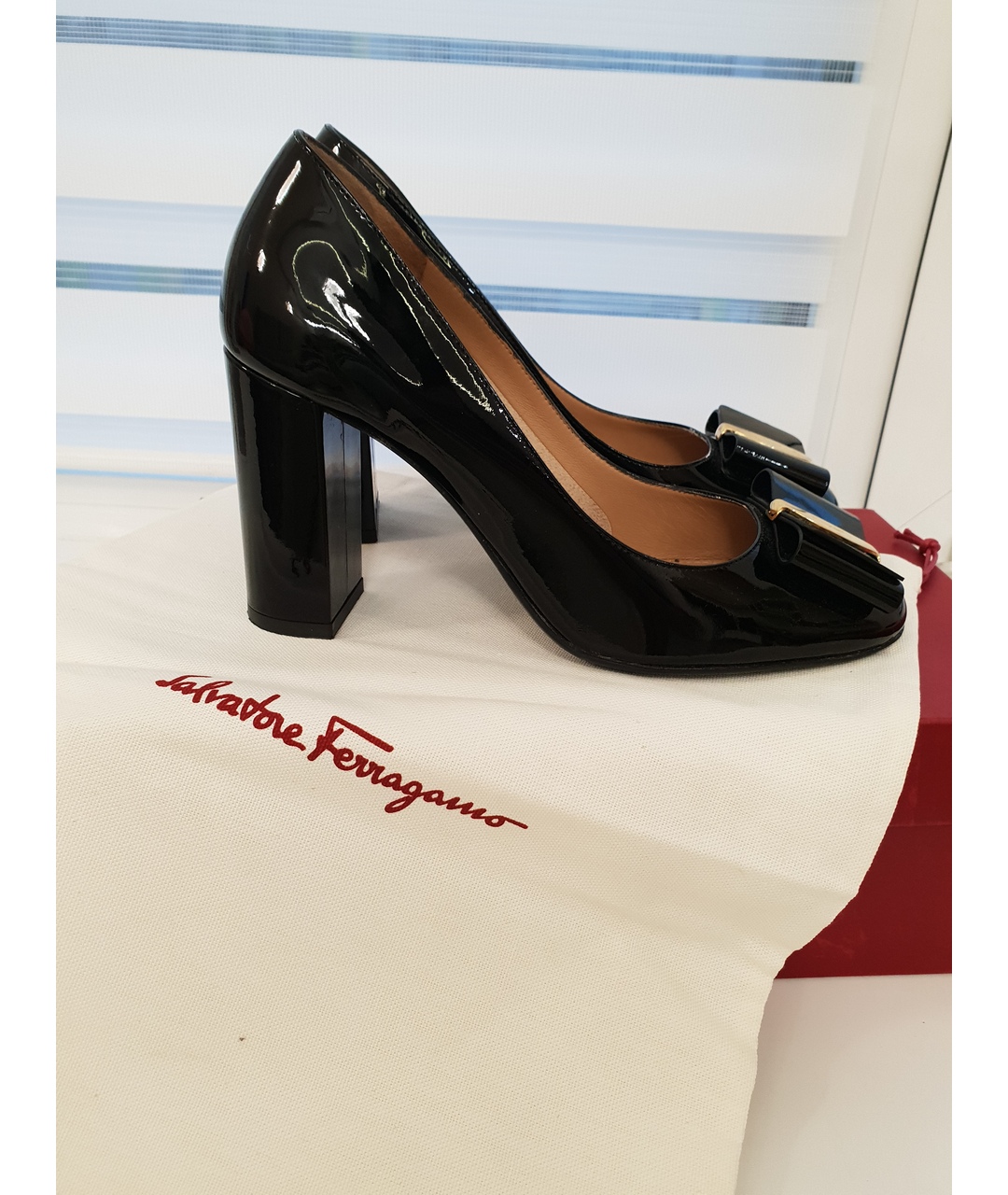 SALVATORE FERRAGAMO Черные кожаные туфли, фото 7